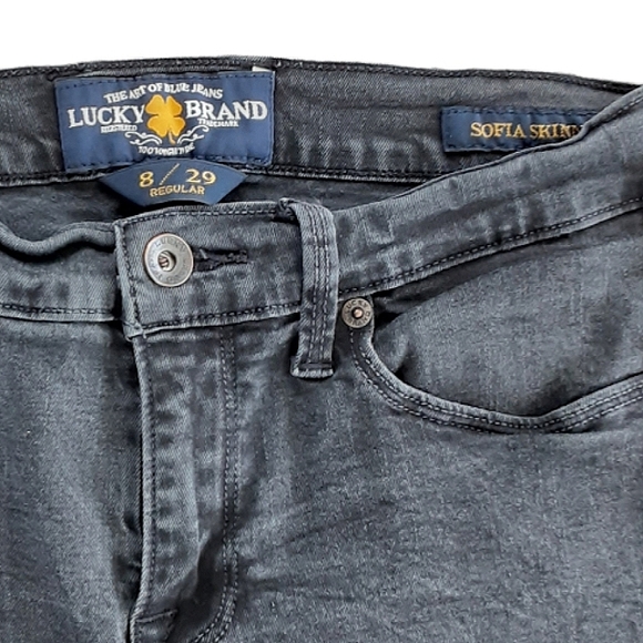 Lucky brand sophia, crinkle, distressed, color black, skinny size 8/29 - Picture 7 of 7